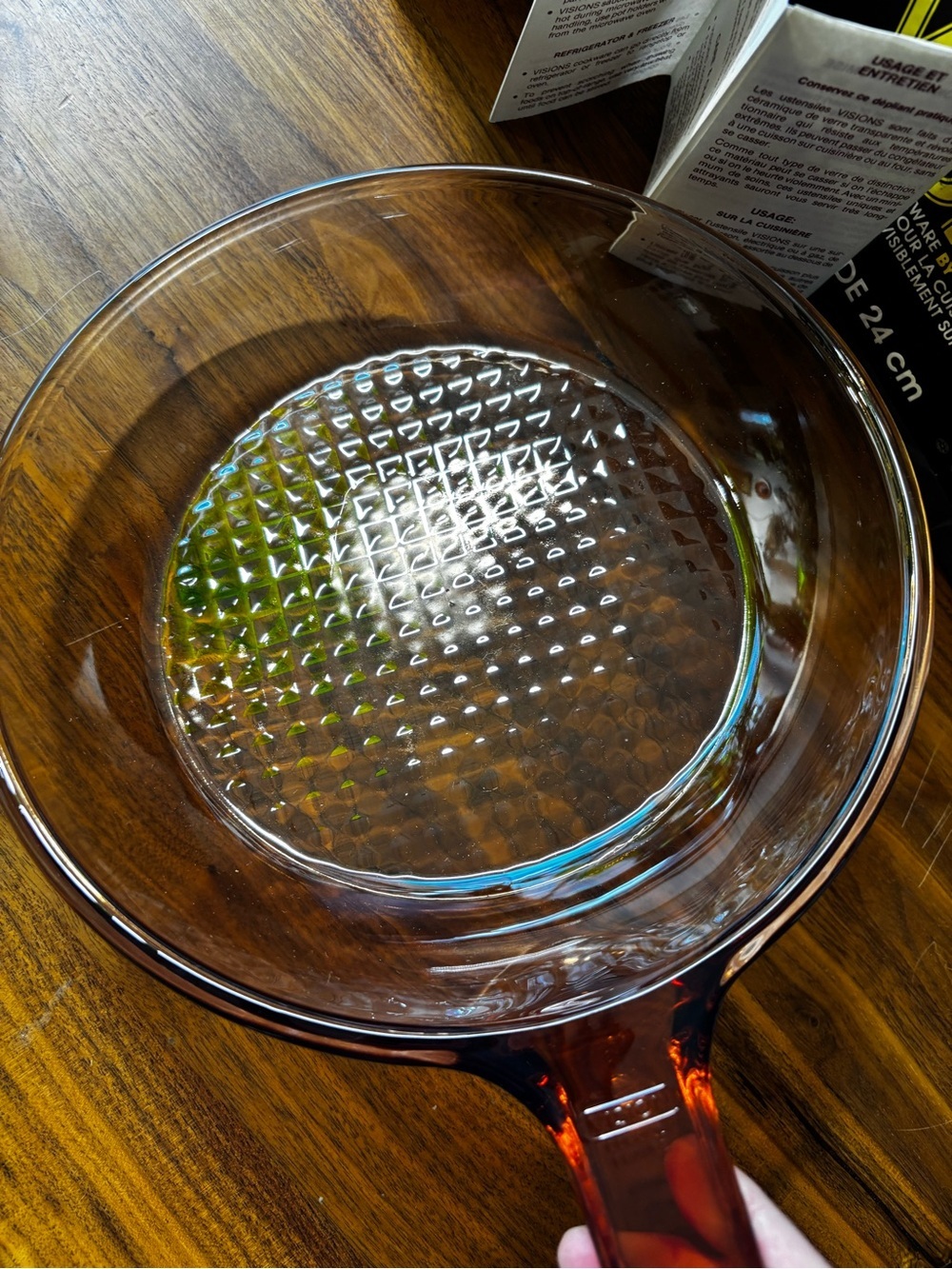 Visions Corning France 24 cm amber glass frying pan with original box - Picture 5 of 9